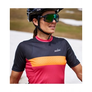 MTB Lady Shirt Radtrikot Damen kurzarm pink/schwarz (E22-4700)