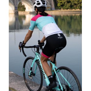 GORDONA Radtrikot Damen kurzarm weiß/celeste/pink (E21-4700) GORDONA Radtrikot Damen kurzarm weiß/celeste/pink (E21-4700)