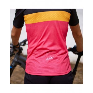 MTB Lady Shirt Radtrikot Damen kurzarm pink/schwarz (E22-4700)