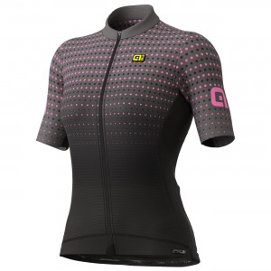 ALE BULLET LADY Radtrikot Damen kurzarm schwarz/pink