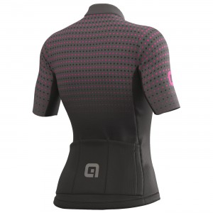 ALE BULLET LADY Radtrikot Damen kurzarm schwarz/pink