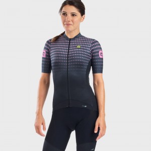 ALE BULLET LADY Radtrikot Damen kurzarm schwarz/pink