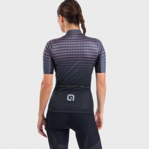 ALE BULLET LADY Radtrikot Damen kurzarm schwarz/pink