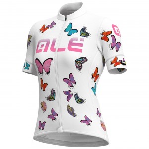 ALE BUTTERFLY LADY Radtrikot Damen kurzarm weiß