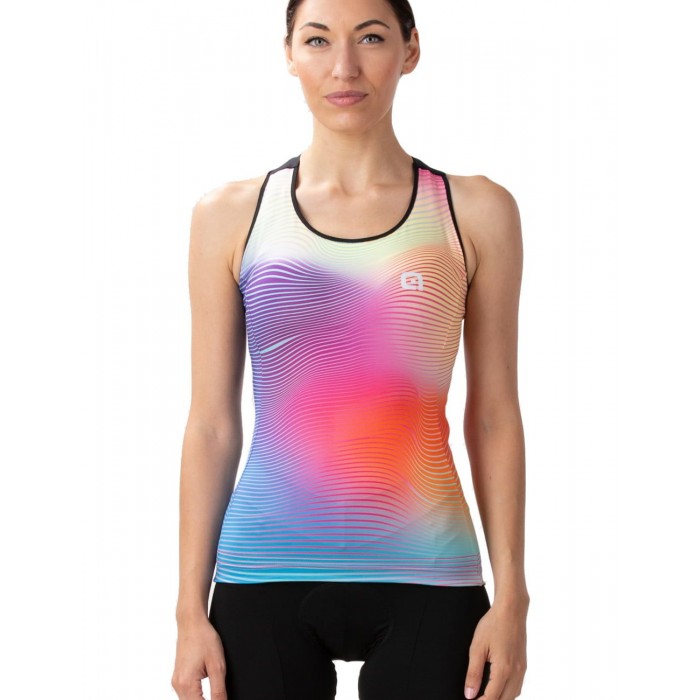 ALE ONDA LADY TOP Radtrikot Damen ärmellos rosa/blau