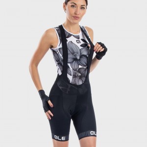 ALE TRAGUARDO Trägerhose Damen kurz schwarz/weiß ALE TRAGUARDO Trägerhose Damen kurz schwarz/weiß