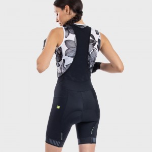 ALE TRAGUARDO Trägerhose Damen kurz schwarz/weiß ALE TRAGUARDO Trägerhose Damen kurz schwarz/weiß