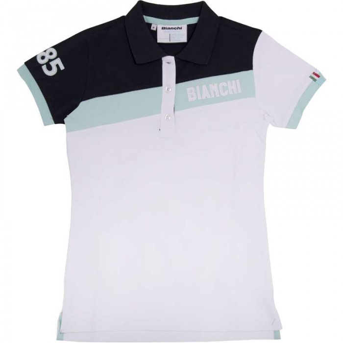 CELESTE STRIPE Damen Poloshirt weiß blau