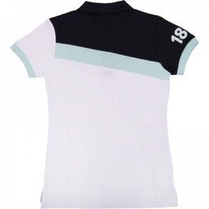 CELESTE STRIPE Damen Poloshirt weiß blau CELESTE STRIPE Damen Poloshirt weiß blau