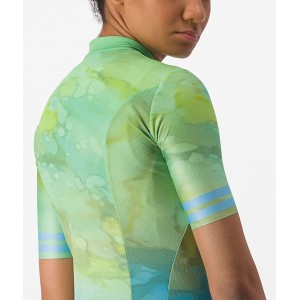 MARMO Radtrikot Damen kurzarm grün-blau (multicolor baby blue)