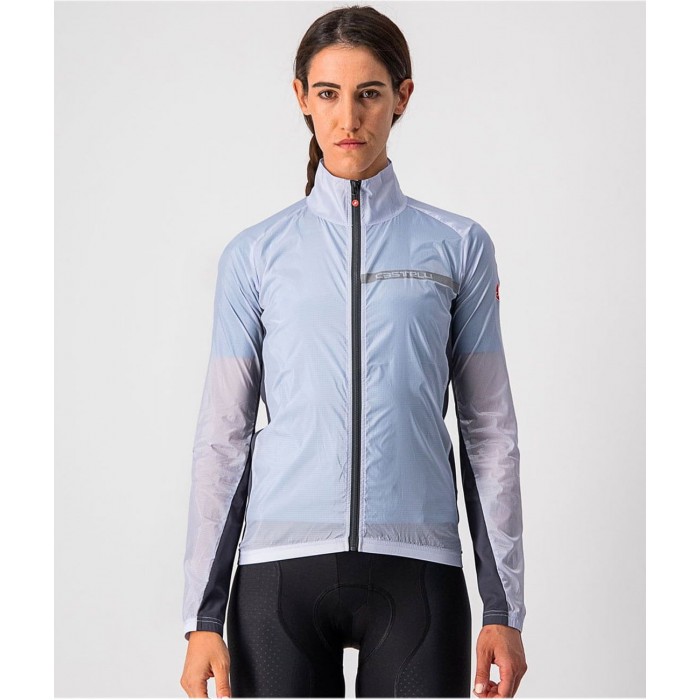 SQUADRA STRETCH W JACKET-Damen Fahrrad Windjacke silber-grau