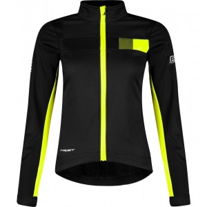 FROST Softshell Damen Fahrradjacke schwarz/neongelb (899915)