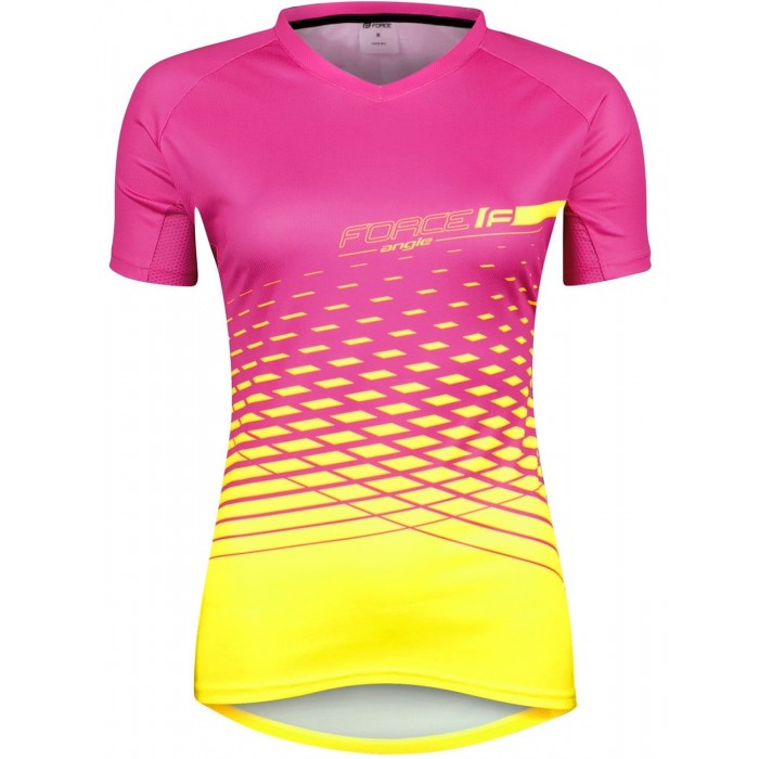 MTB ANGLE Radtrikot Damen kurzarm pink/neongelb (9001531)