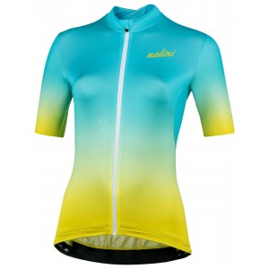 ANTWERP 1920 Radtrikot Damen kurzarm türkis/neongelb (E21-4050) ANTWERP 1920 Radtrikot Damen kurzarm türkis/neongelb (E21-4050)
