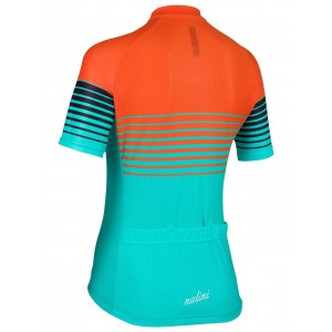 Cross Lady Radtrikot Damen kurzarm türkis/orange (E22-4180)