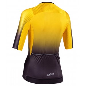 New Lady Ergo Fit Radtrikot Damen kurzarm schwarz/gelb (E22-4009)