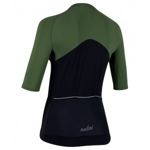 New Sun Block Lady Radtrikot Damen kurzarm schwarz/dunkelgrün (E22-4420)