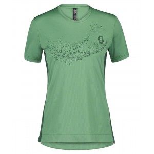 TRAIL FLOW Radtrikot Damen kurzarm grün (289437,smoked green/glade green)