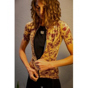 ESCAPE SUPERGIARA Radtrikot Damen kurzarm gold ESCAPE SUPERGIARA Radtrikot Damen kurzarm gold