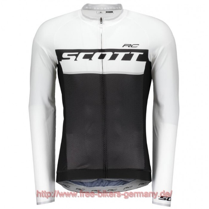 2018 Scott RC PRO Weiß Fahrradtrikot Langarm Radtrikot Kaufen