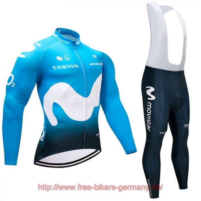 2018 Movistar Fahrradbekleidung Radtrikot Satz Langarm und Lange Tr Radtrikot Kaufen