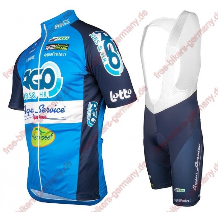 Radsport AGO-AQUA SERVICE 2018 Radbekleidung Satz Trikot Kurzarm+Trägerh Radtrikot Kaufen