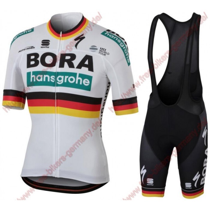 Radsport BORA-hansgrohe German champions 2018 Radbekleidung Satz Trikot Kurzarm+Trägerh Radtrikot Kaufen