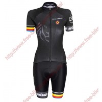 Radsport Bioracer Van Vlaanderen Damen schwarz 2018 Radbekleidung Satz Trikot Kurzarm+Trägerh Radtrikot Kaufen