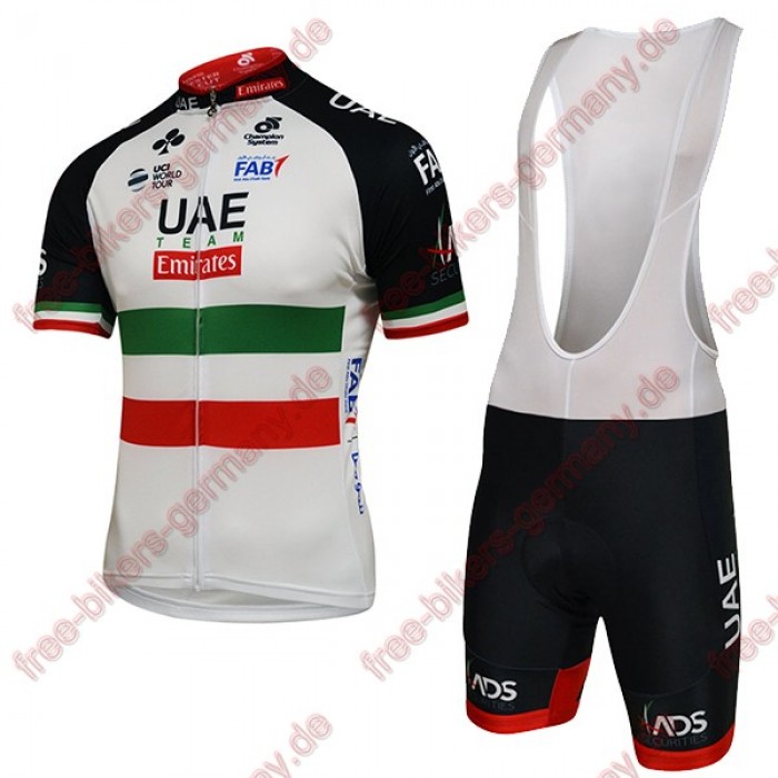 Profiteam 2018 UAE ITALIAN CHAMPION Radbekleidung Satz Trikot Kurzarm+Trägerh Radtrikot Kaufen