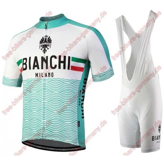 Profiteam 2018 Bianchi Milano Attone Weiß Radbekleidung Satz Trikot Kurzarm+Trägerhosen Sets Radtrikot Kaufen