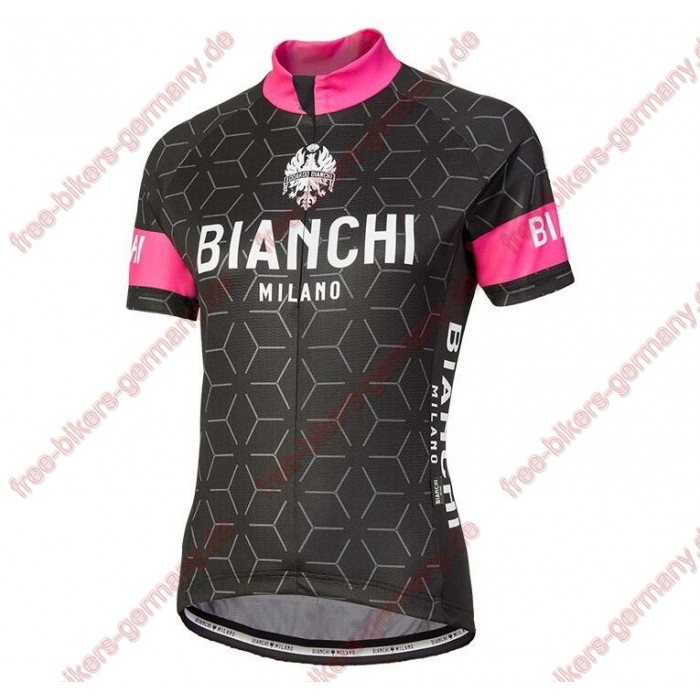 Profiteam 2018 Bianchi Milano Nevola schwarz pink Damen Trikot Kurzarm 31764QF Radtrikot Kaufen