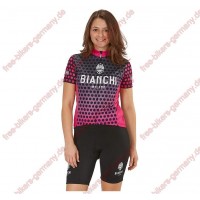 Profiteam 2018 Bianchi Milano Gravina pink Damen Fahrradbekleidung Trikot Kurzarm+Radhose Radtrikot Kaufen