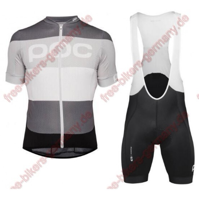 Profiteam 2018 POC Essential steel multi grey Radbekleidung Satz Trikot Kurzarm+Trägerhosen Sets Radtrikot Kaufen
