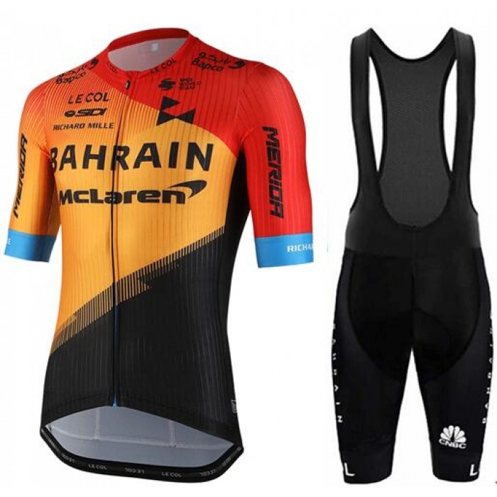 Fahrradbekleidung Radsport 2020 Bahrain McLaren Radbekleidung Satz Trikot Kurzarm+Trägerhosen Se Radtrikot Kaufen