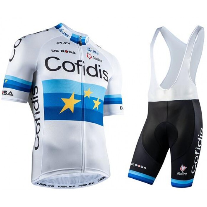 Fahrradbekleidung Radsport 2020 COFIDIS EU Champion Elia Viviani Radbekleidung Satz Trikot Kurzarm+Trägerhosen Se Radtrikot Kaufen