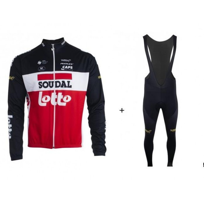 Fahrradbekleidung Radsport 2020 LOTTO SOUDAL Trikot Langarm+ Trägerh Radtrikot Kaufen