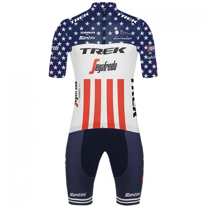 Fahrradbekleidung Radsport 2020 TREK-SEGAFREDO Amerikanischer Meister Radbekleidung Satz Trikot Kurzarm+Fahrradhose Se Radtrikot Kaufen