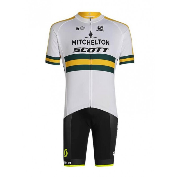 Fahrradbekleidung Radsport 2020 MITCHELTON SCOTT Australian Champion Radbekleidung Satz Trikot Kurzarm+Trägerhosen S Radtrikot Kaufen