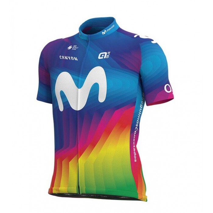 Fahrradbekleidung Radsport 2020 MOVISTAR TEAM Strade Bianche Tenue Cyclisme Trikot Kurzarm Outl Radtrikot Kaufen
