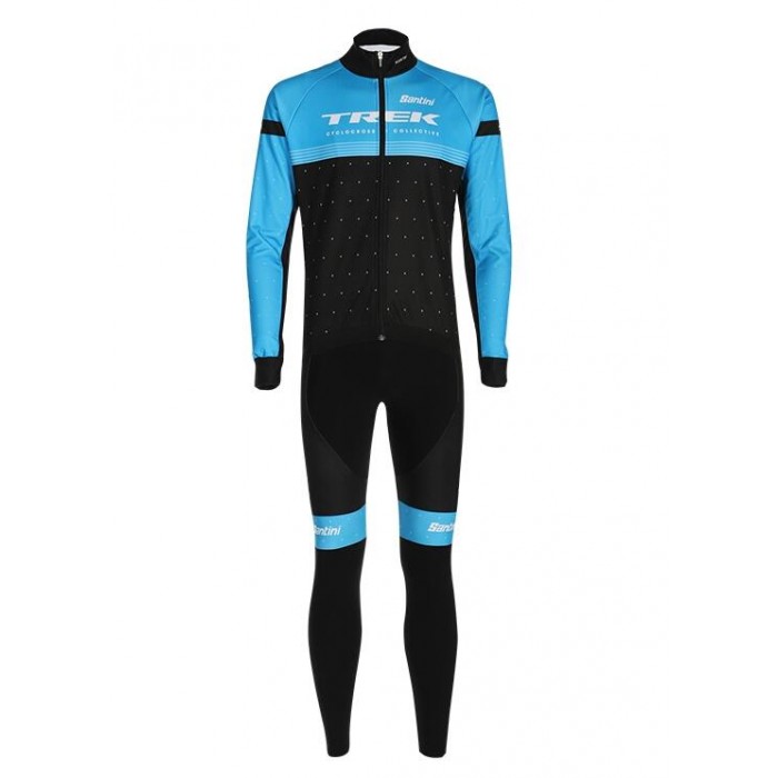 Fahrradbekleidung Radsport 2020 TREK FACTORY RACING CXC Set Radbekleidung Trikot Langarm+ Trägerhosen Bl Radtrikot Kaufen