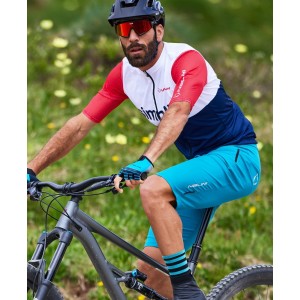 New Classica Radtrikot kurzarm blau/weiß