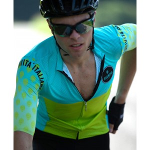 TIRANO Radtrikot kurzarm gelb/celeste