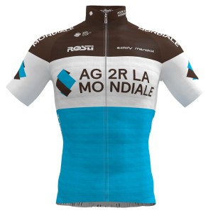 AG2R La Mondiale 2019 Radtrikot kurzarm (langer Reißverschluss)-Radsport-Profi-Team