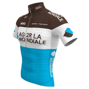 AG2R La Mondiale 2019 Radtrikot kurzarm (langer Reißverschluss)-Radsport-Profi-Team