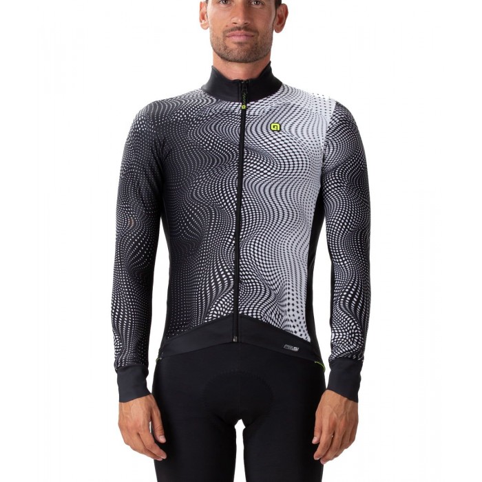 ALE CIRCUS Radtrikot langarm schwarz/weiß