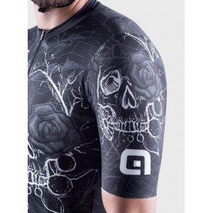 ALE SKULL Radtrikot kurzarm schwarz