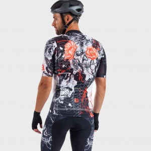 ALE SKULL Radtrikot kurzarm schwarz/weiß
