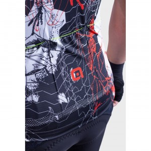 ALE SKULL Radtrikot kurzarm schwarz/weiß