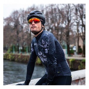 ALE SKULL Radtrikot langarm schwarz