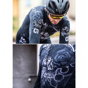 ALE SKULL Radtrikot langarm schwarz